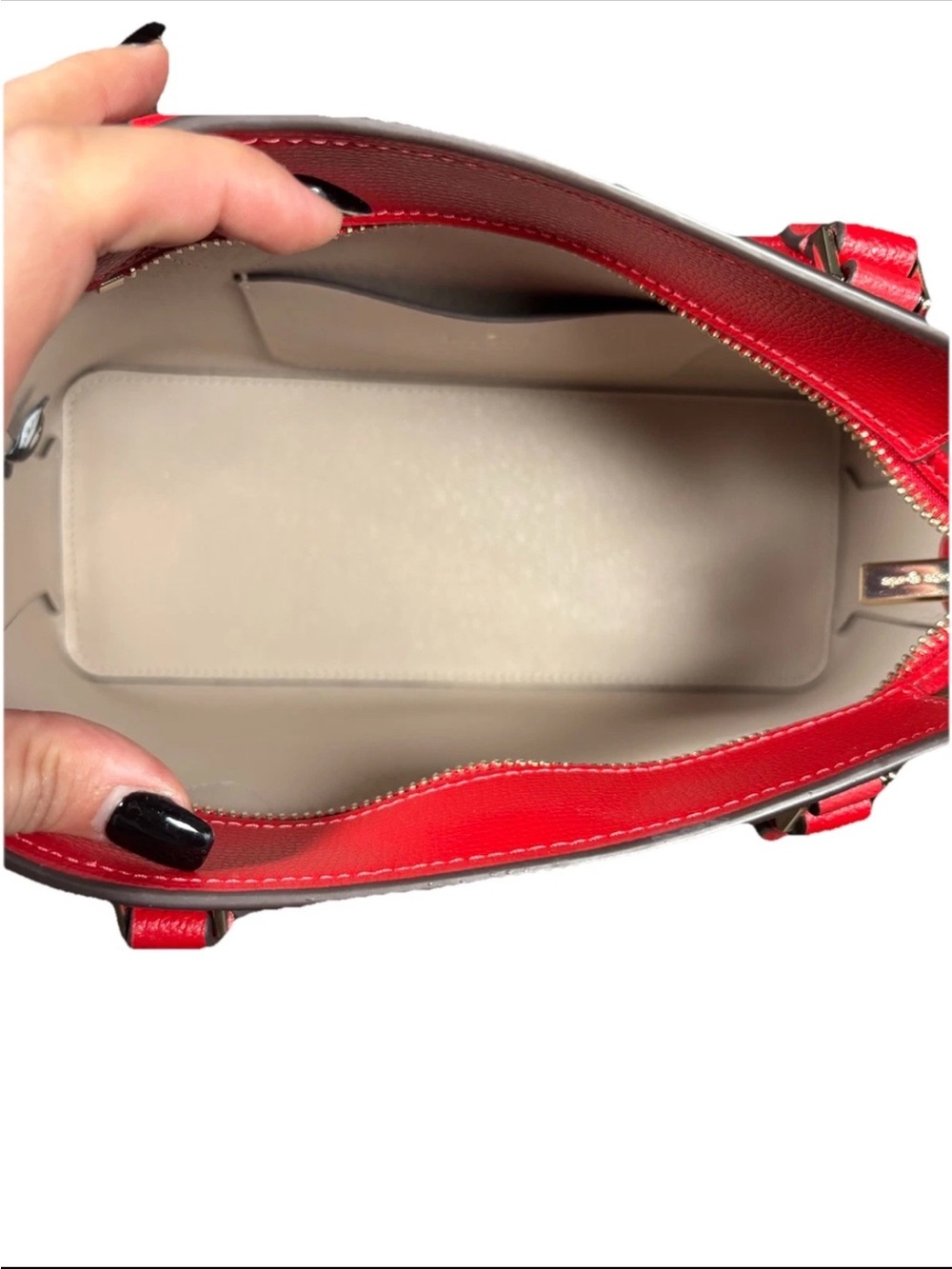 NWOT Kate Spade Red Leather Satchel with Crossbody Strap - Picture 8 of 16